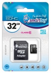SmartBuy MicroSDHC 32Gb  Card Class 10 + SD adapter